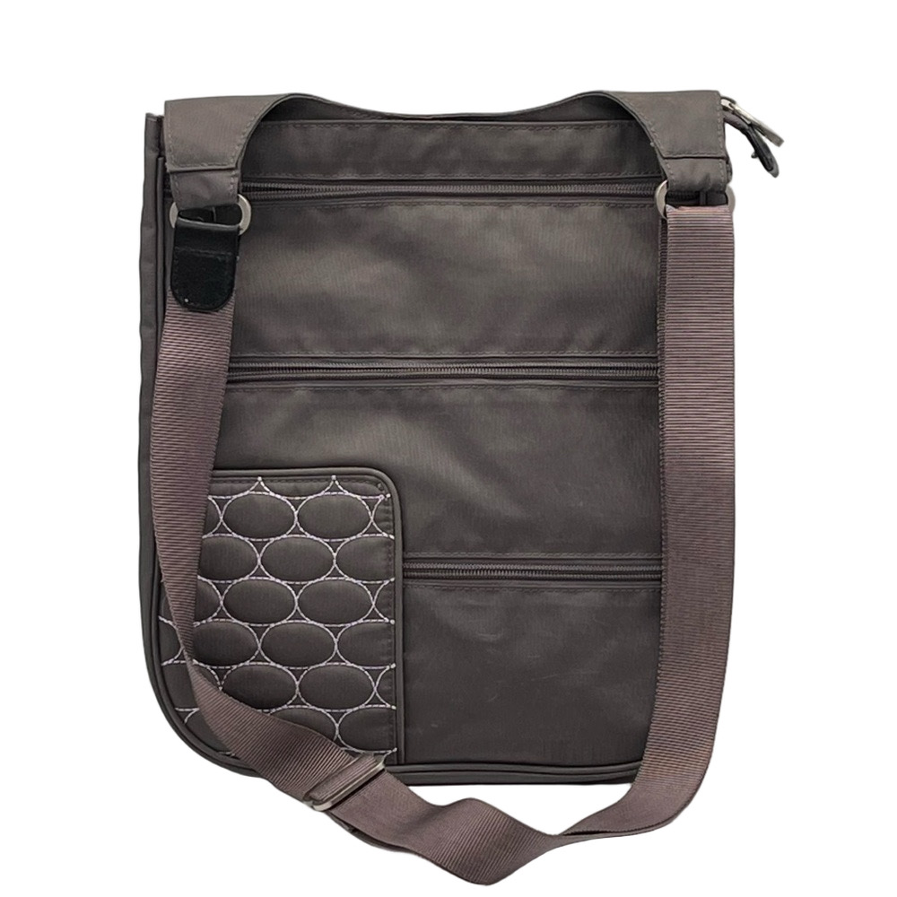 Mosey Travel Bag Purse Eco Friendly Gray Pink Adjustable Lightweight Crossbody